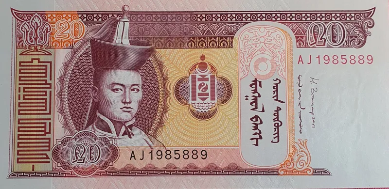 اسکناس 20 توگروگ 2013 مغولستان دامدینی باتر