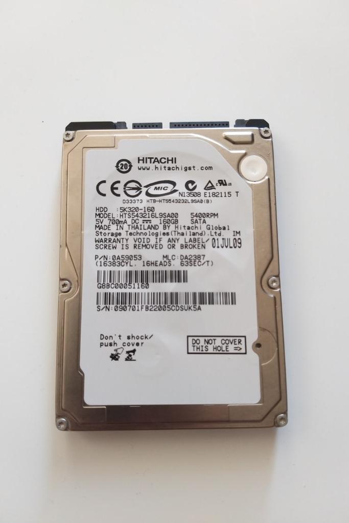 هارد لپ تاپی ساتا 160 گیگ Hitachi (سلامت 100)
