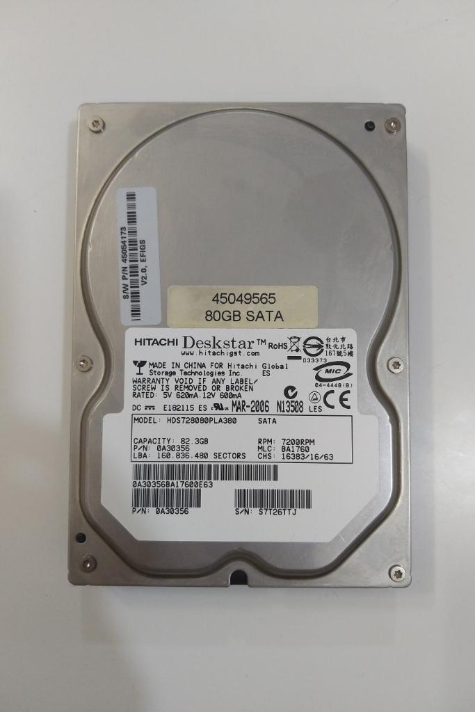 هارد 80 گیگ ساتا Hitachi DeskStar سلامت 100