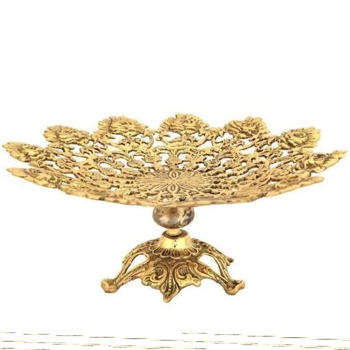 میوه خوری برنجی طرح گل سایز بزرگ37cm