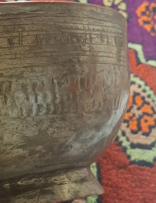 کاسه مسی پهلوی کعب دار 21 سانت زیبا