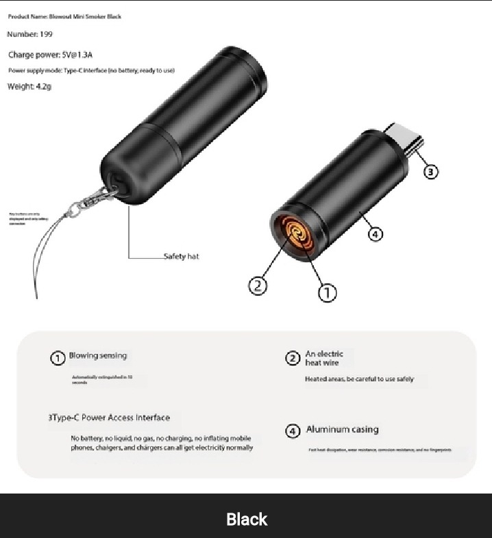 50 عدد فندک المنتی اضطراری تایپ سی