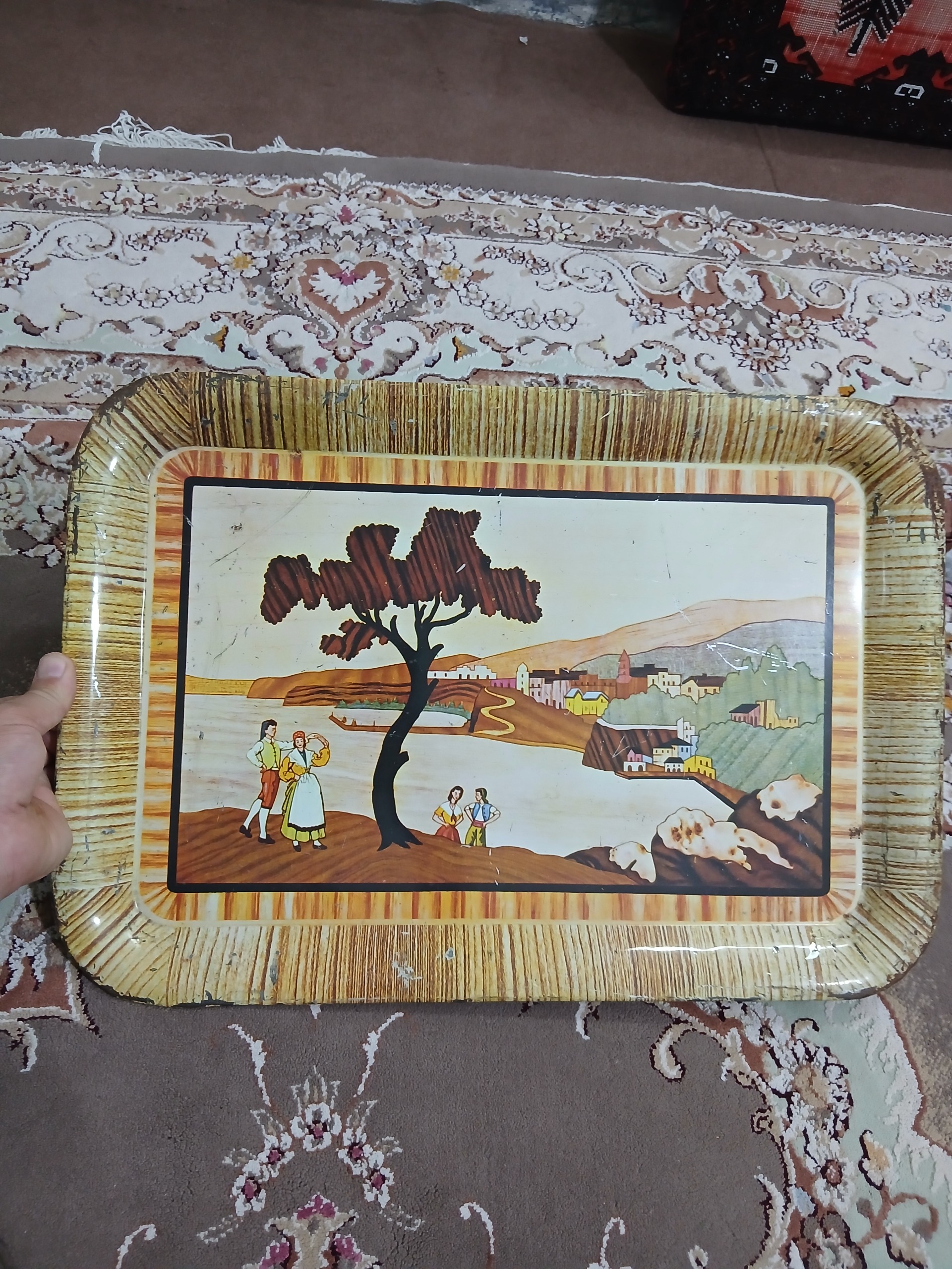 سینی فلزی نوستالژی قدیمی