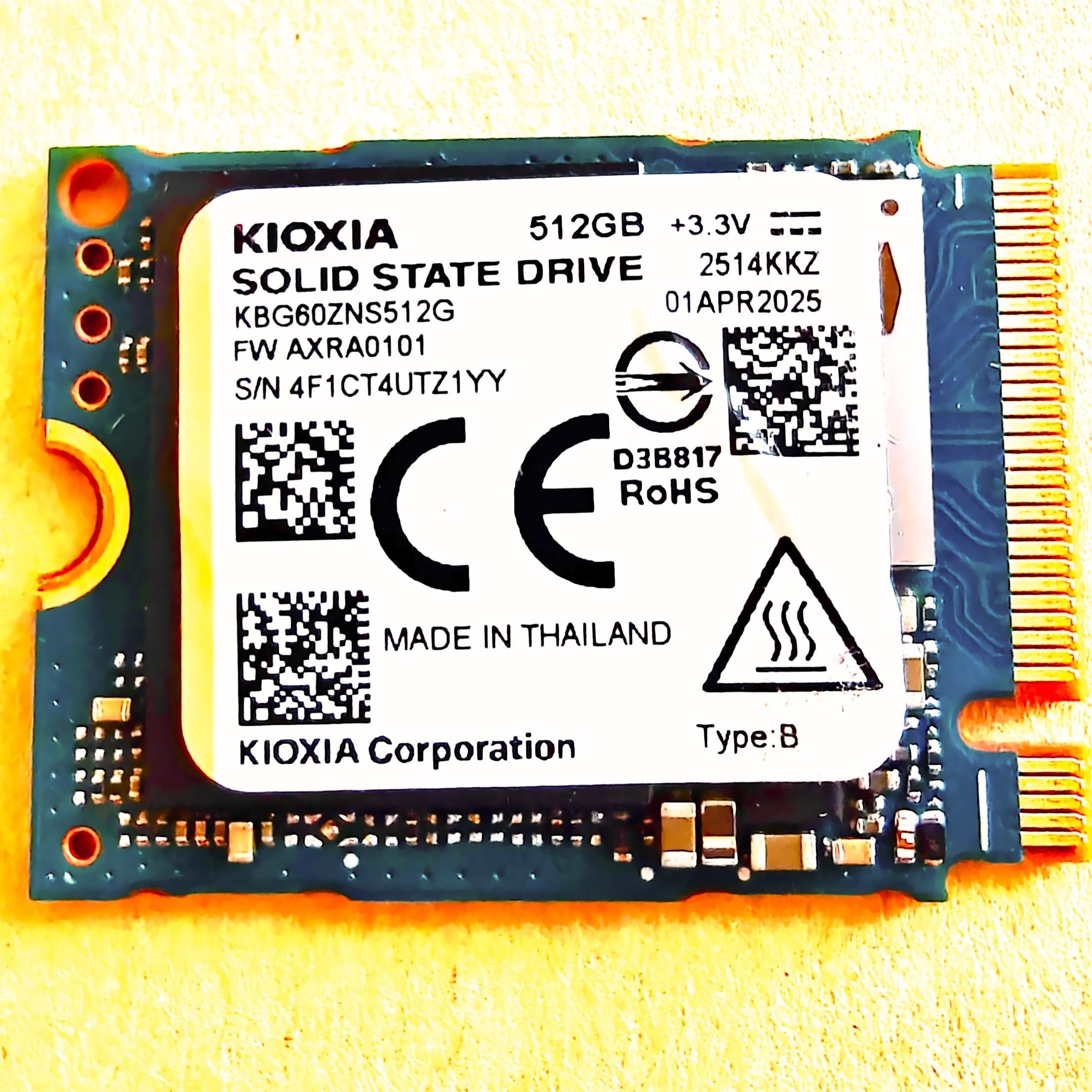 512GB Kioxia (Toshiba) BG6 نو نسل 4 سایز 2230