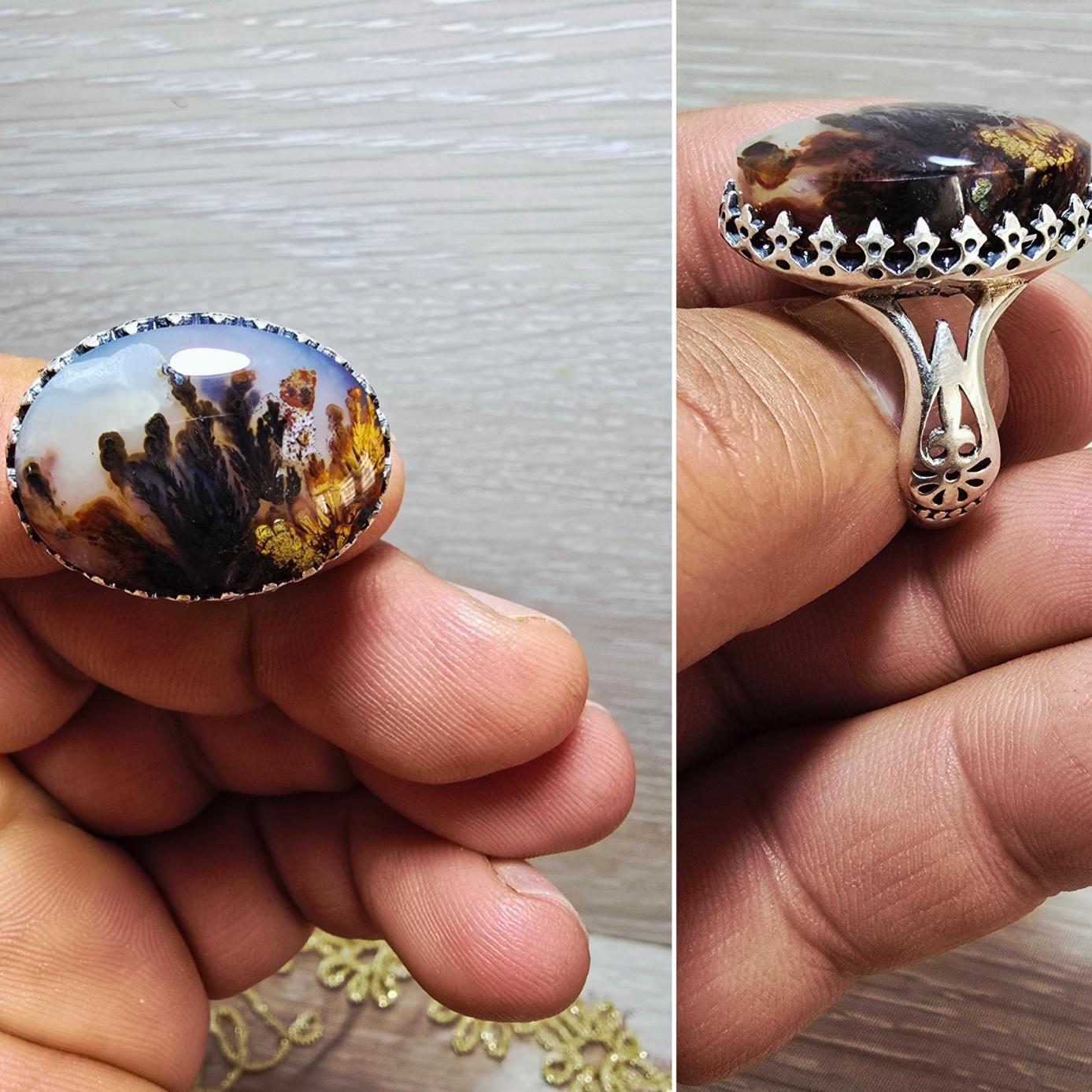 انگشتر دستساز نقره شجر فردوس