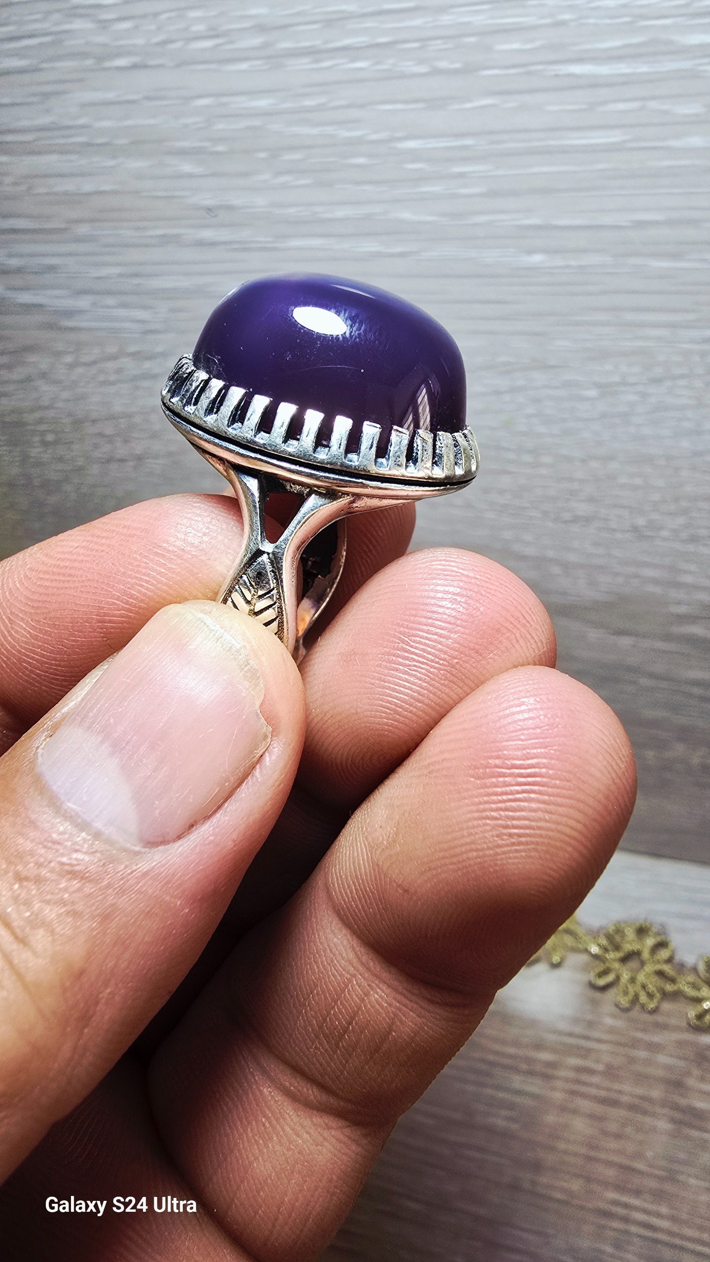 انگشتر تر اش دامله سوسنی رکاب نقره 925