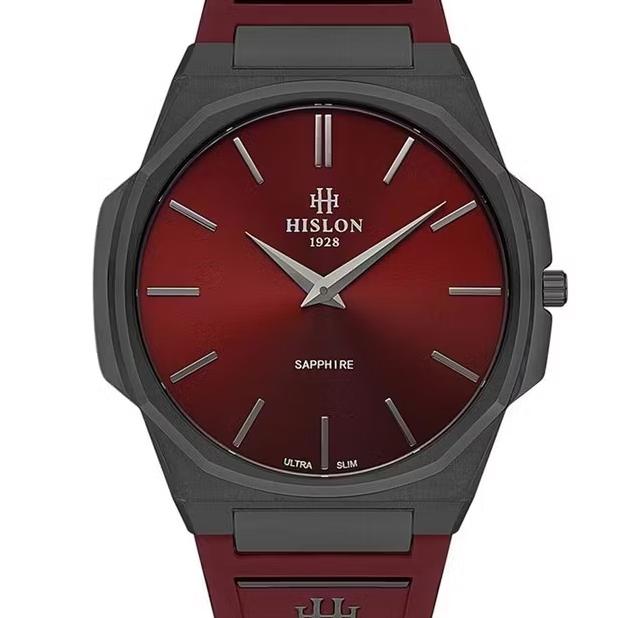 ساعت اورجینال باریک با رنگ خاص HISLON BURGUNDY