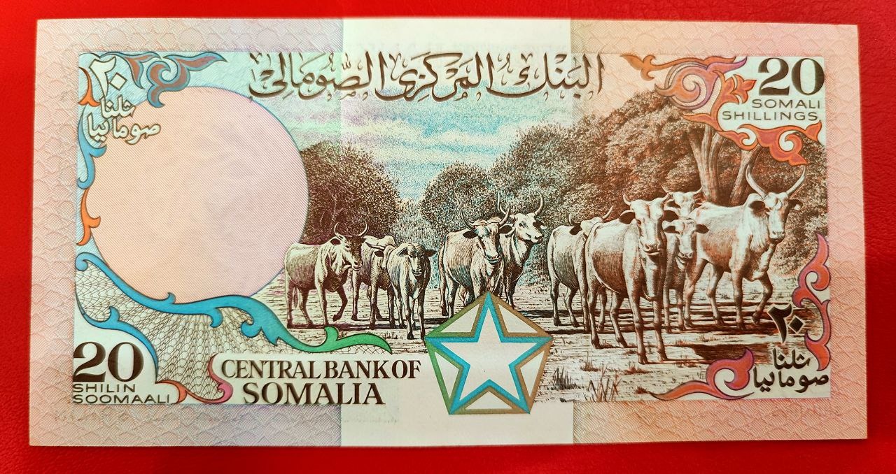 20 شیلین کمیاب سومالی شماره قشنگ unc