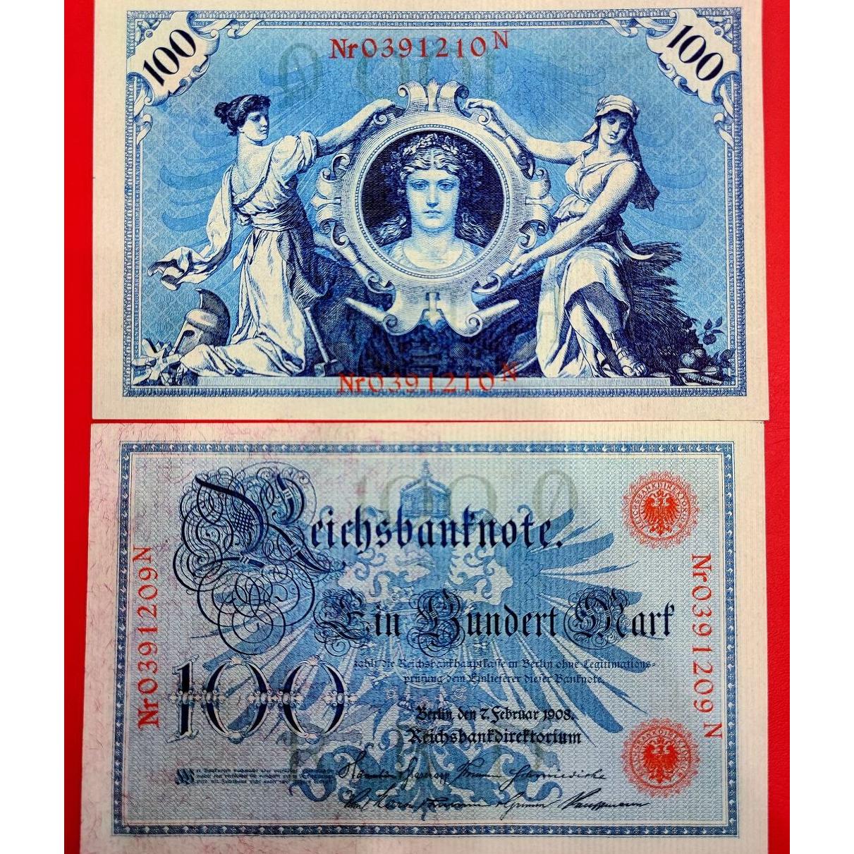 100 رایش مارک آلمان سایز بزرگ 1908