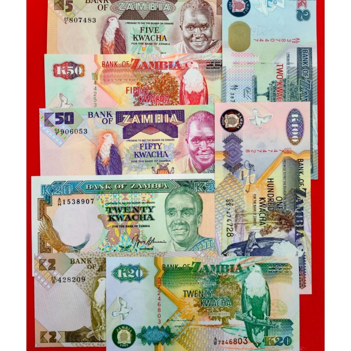 ست 8 برگی زامبیا unc