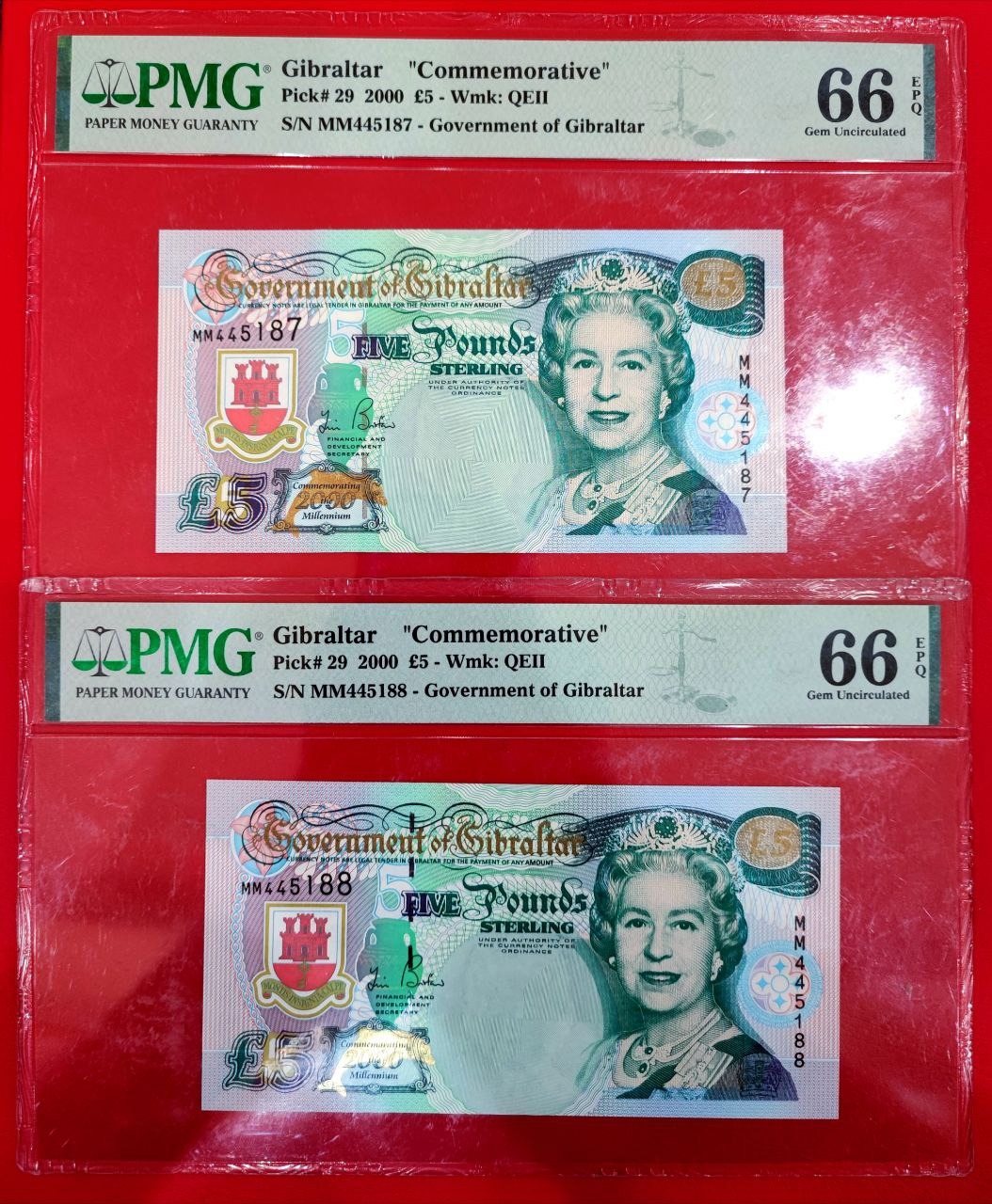 5 پوند 2000 جبل الطارق گرید کمپانی pmg 66