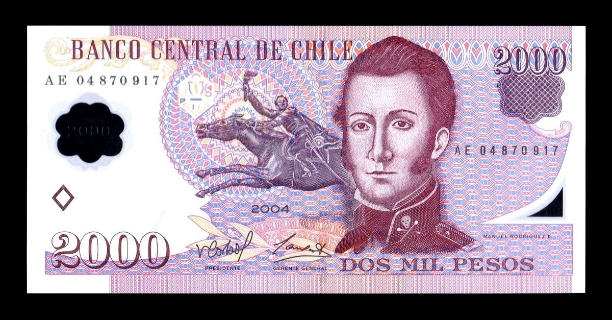 2000 پزو پلیمری شیلی unc کمیاب