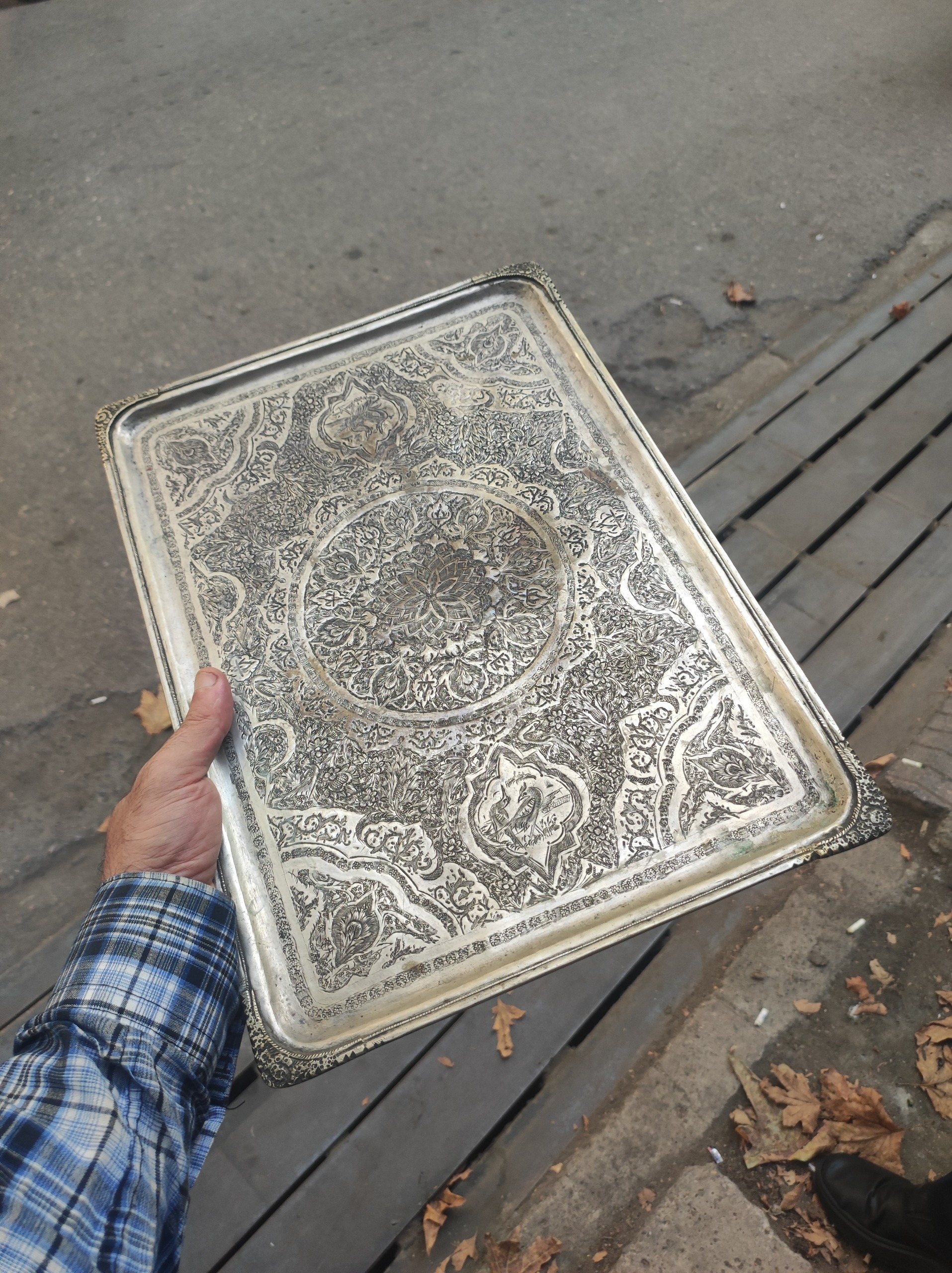 سینی قلمزنی برنجی بینظیر