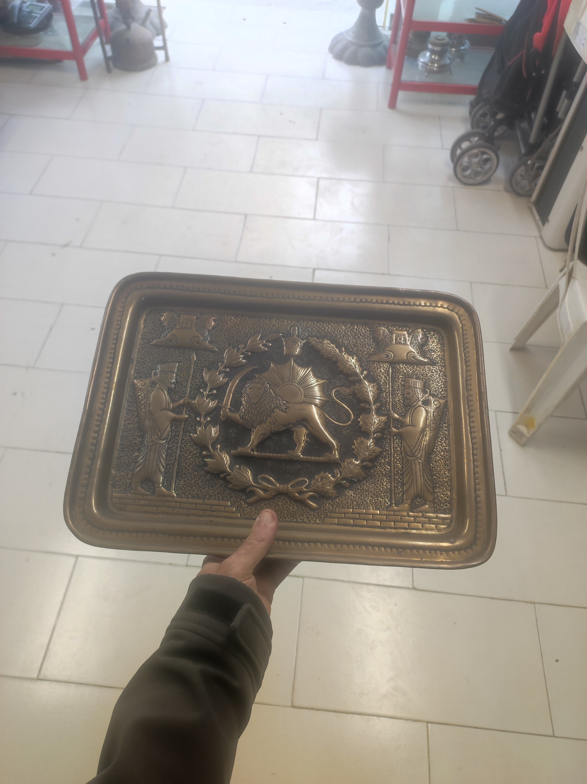 سینی بینظیر قلم برنجی