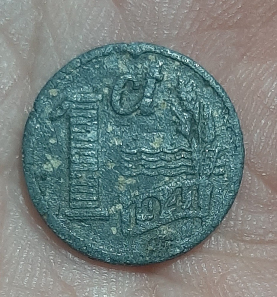 سکه 1 سنت هلند مستعمره 1941 جنس روی