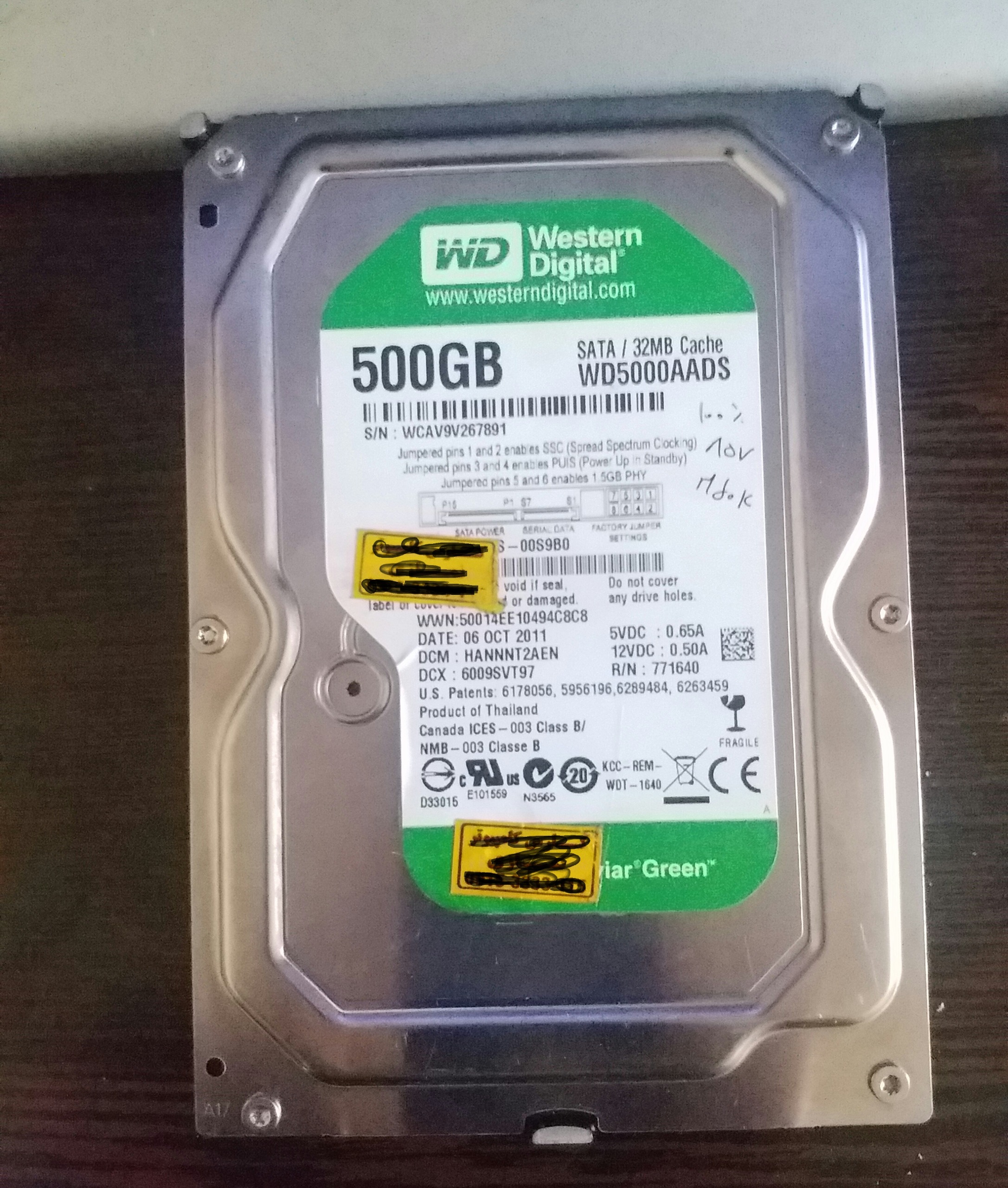 هارد 500 گیگ وسترن دیجیتال سبز