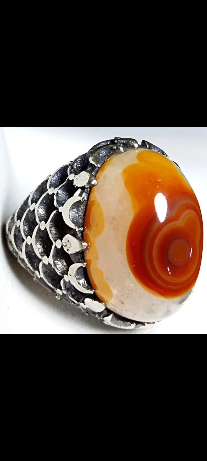  انگشتر پولکی فاخر حجرالعین باباقوری نطفه دار یمنی