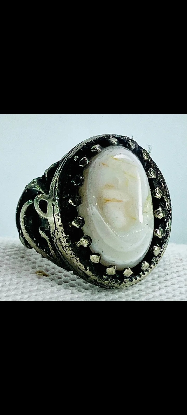 انگشتر سوسنی جزع بنفش یمن کمیاب لوکس