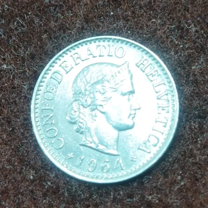 سکه 10 راپن سوئیس 1964 بانکی