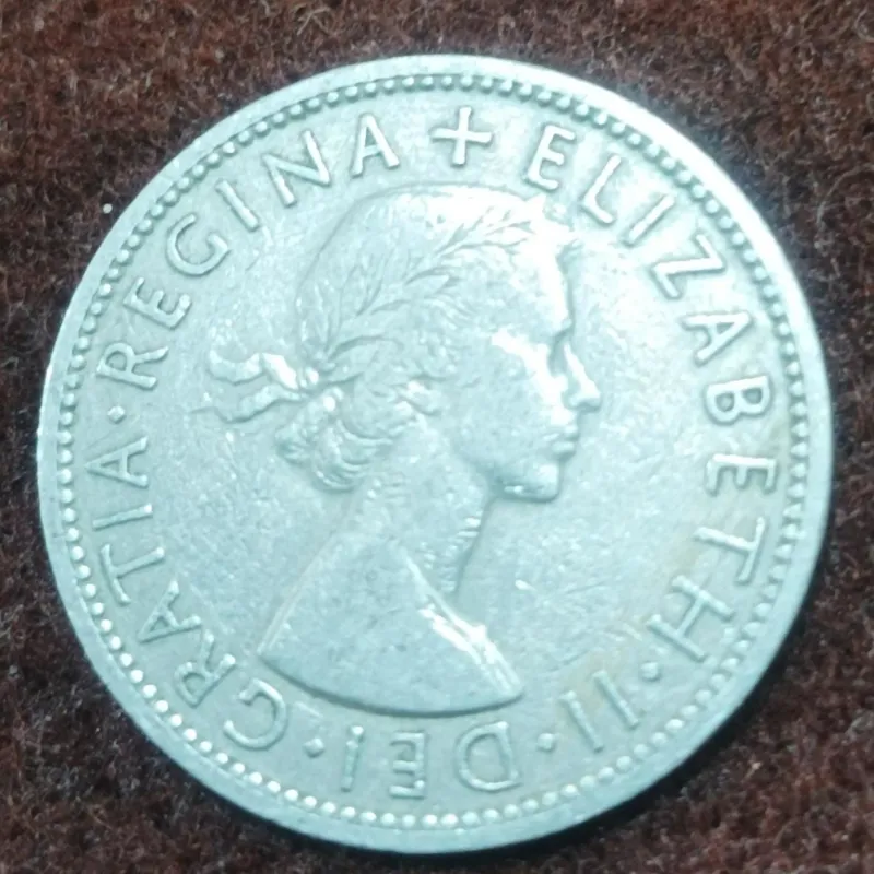 سکه قدیمی 2 شیلینگ بریتانیا 1957