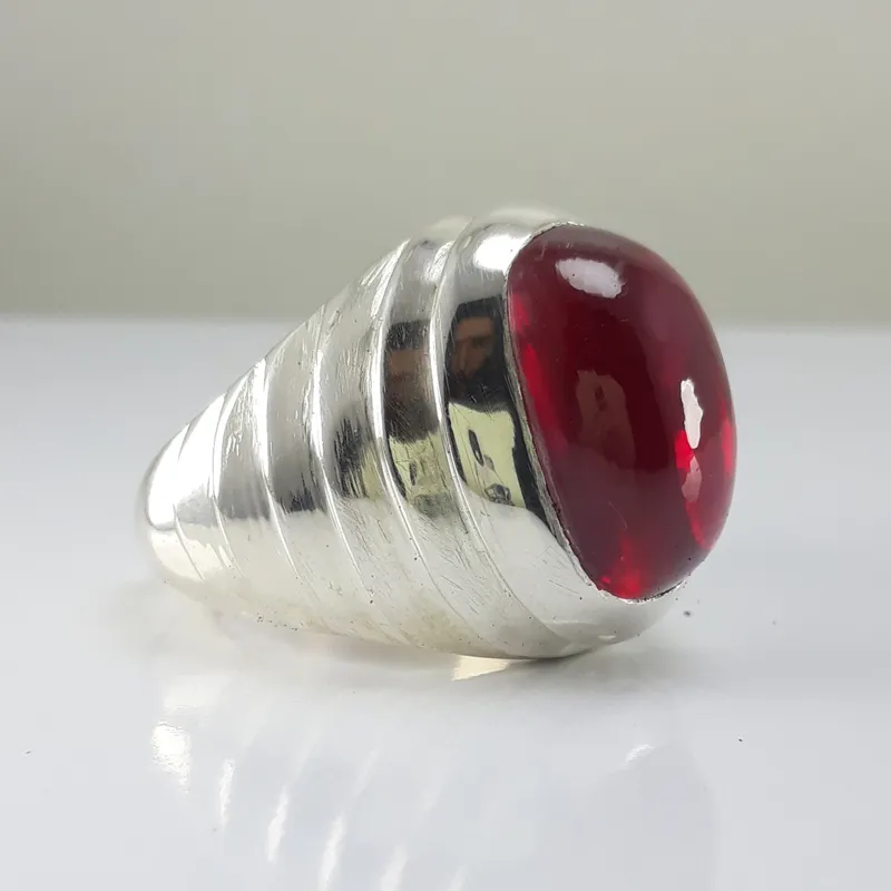 انگشتر نقره دست ساز یاقوت آلمانی