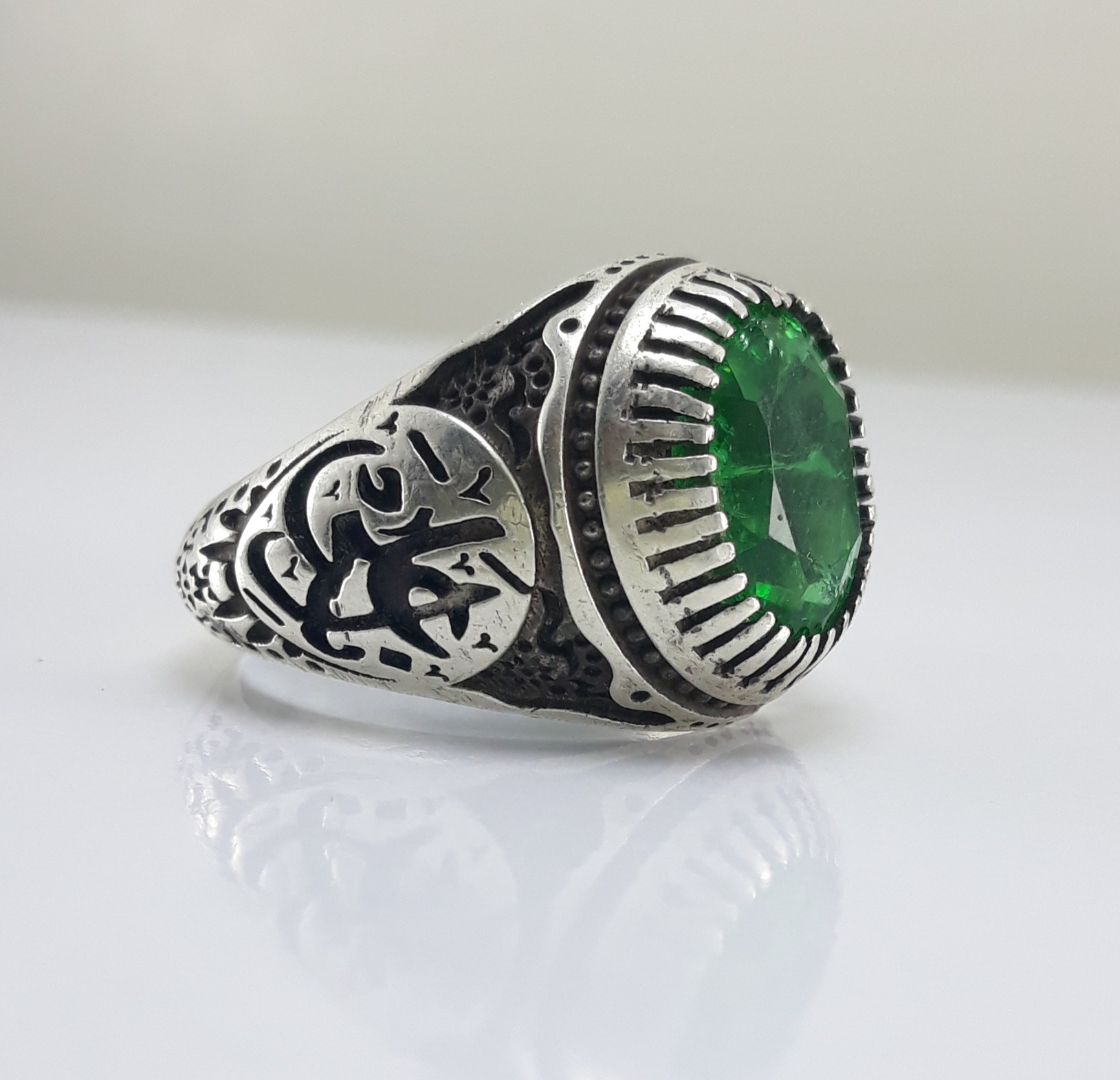 انگشتر نقره زمرد برزیلی