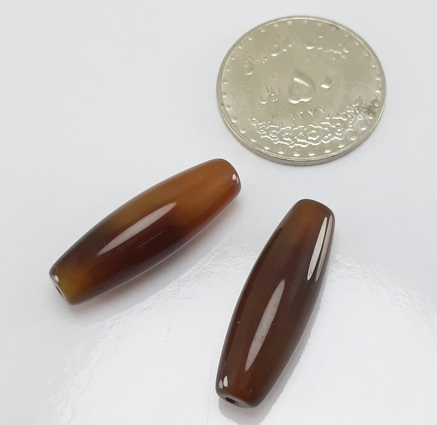 یه جفت مهره عقیق سلیمانی معدنی