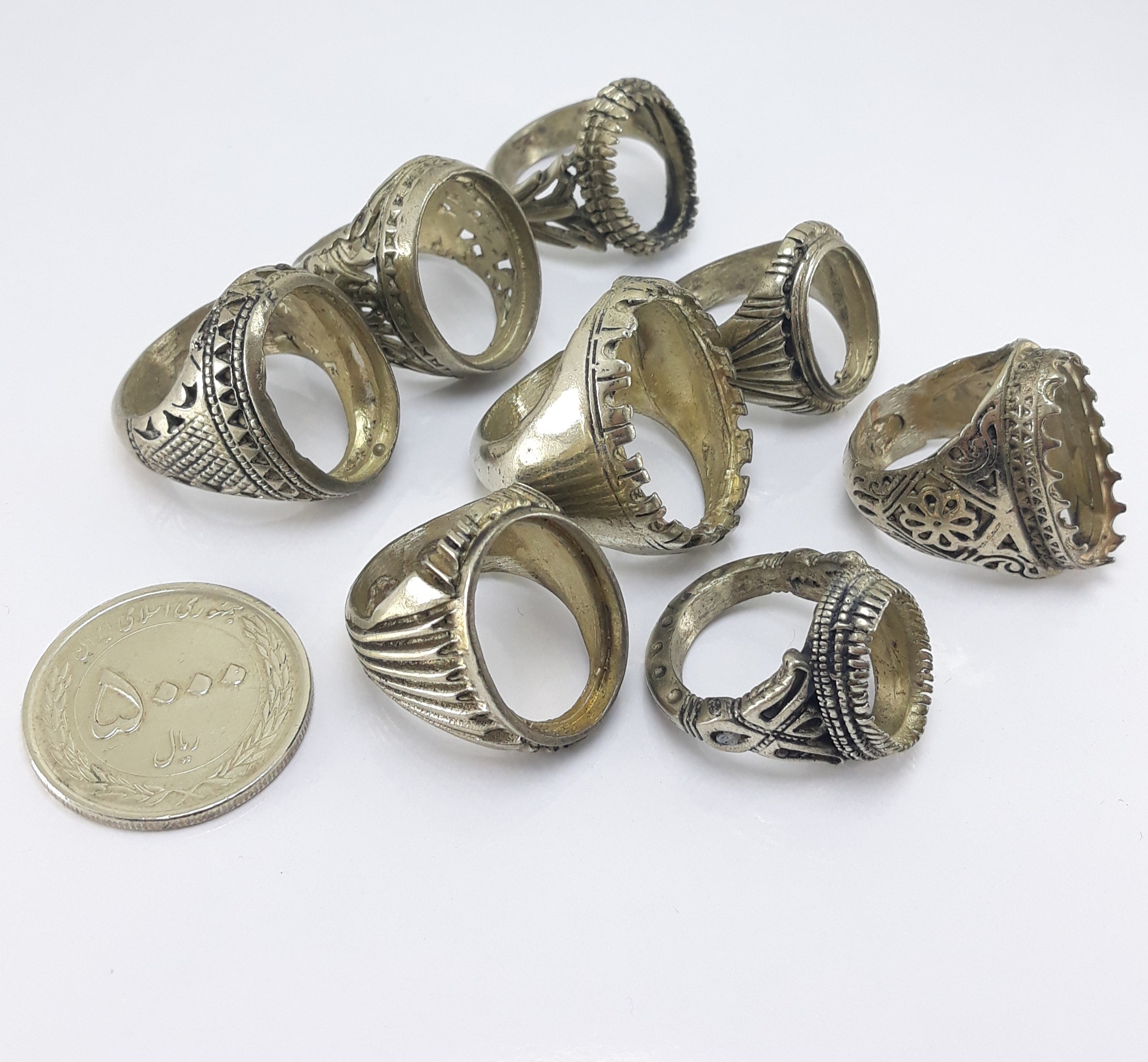 هشت عدد رکاب خالی انگشتر مغز سفید