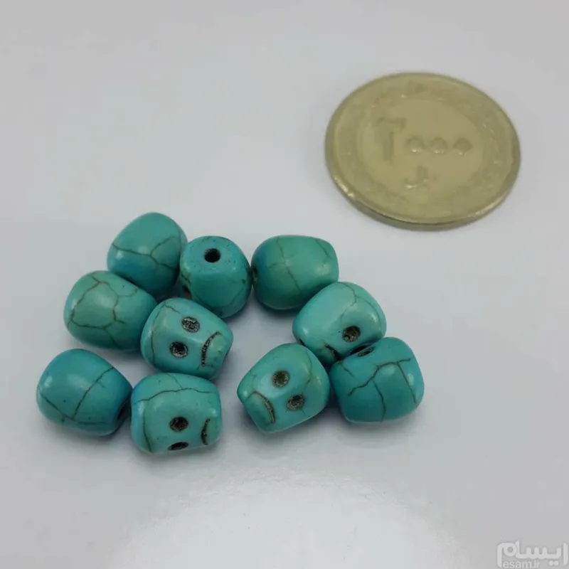 ده عدد مهره سنگی فیروزه تبت