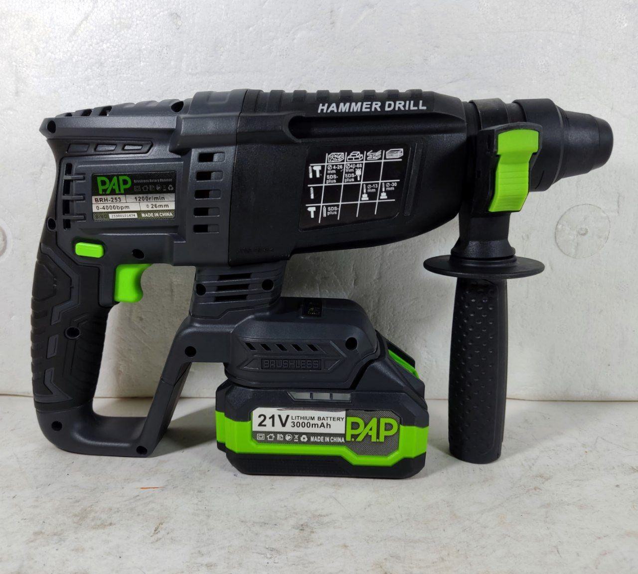 بتن کن شارژی براشلس 21 ولت پی ای پی مدل BRH-253