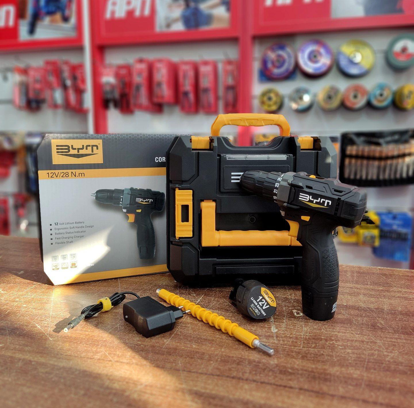 دریل شارژی 12 ولت دو باتری بی وای تی BYT مدل 1212