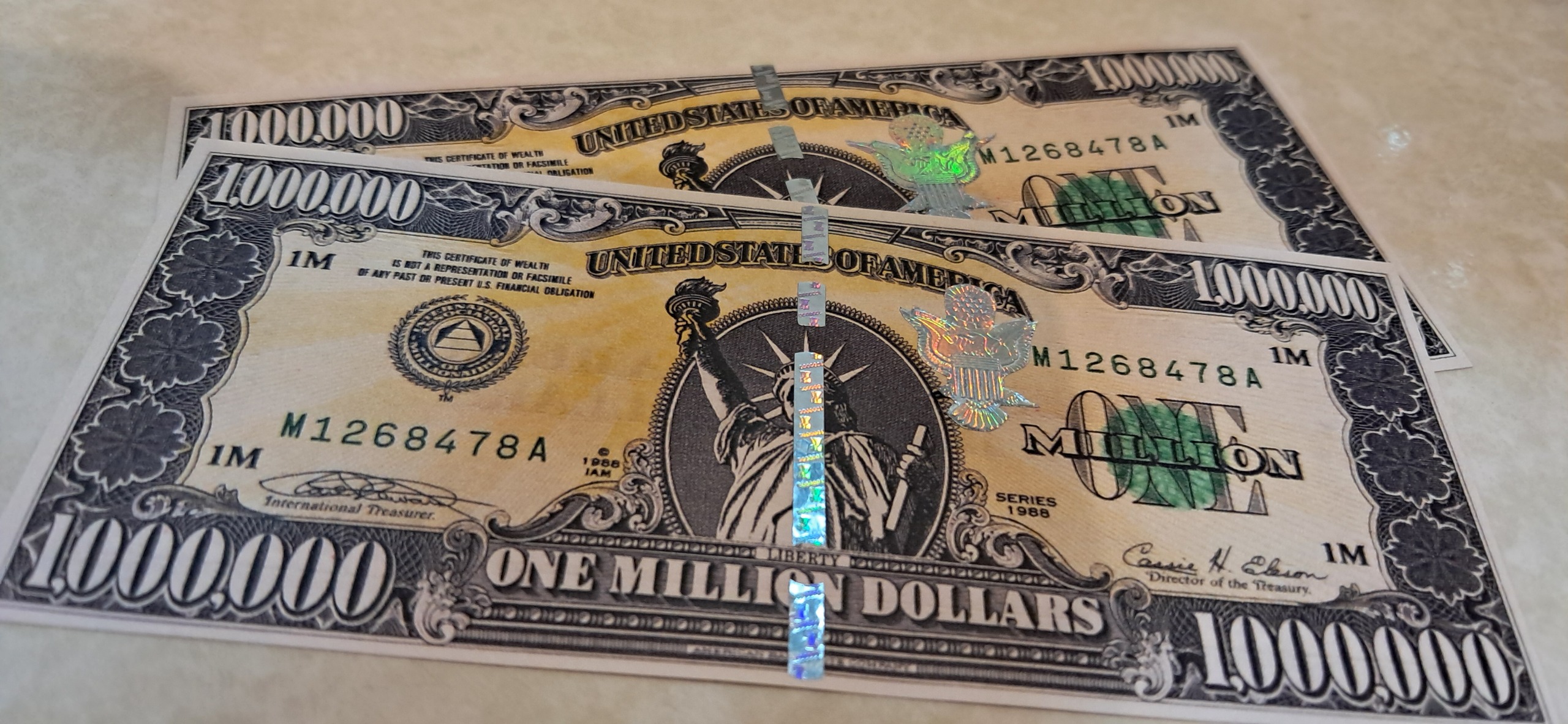 یک میلیون دلاری 1000000دلار کلکسیونی یادبود