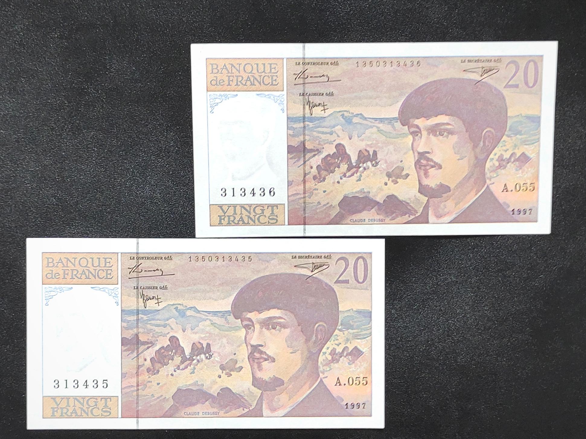 جفت اسکناس 20 فرانک 1997