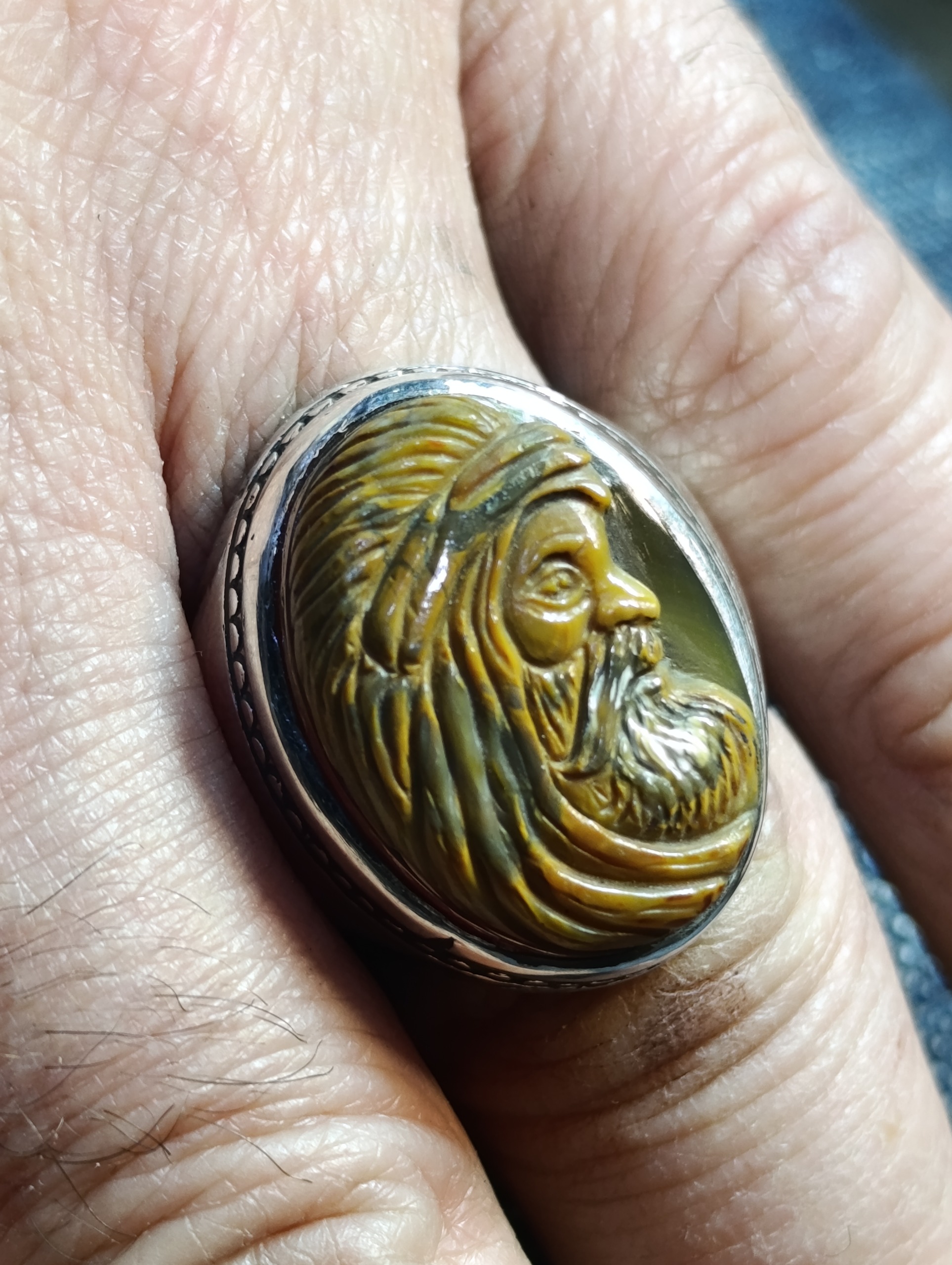 انگشتر نقره نگین رخ درویش کاردست خاص