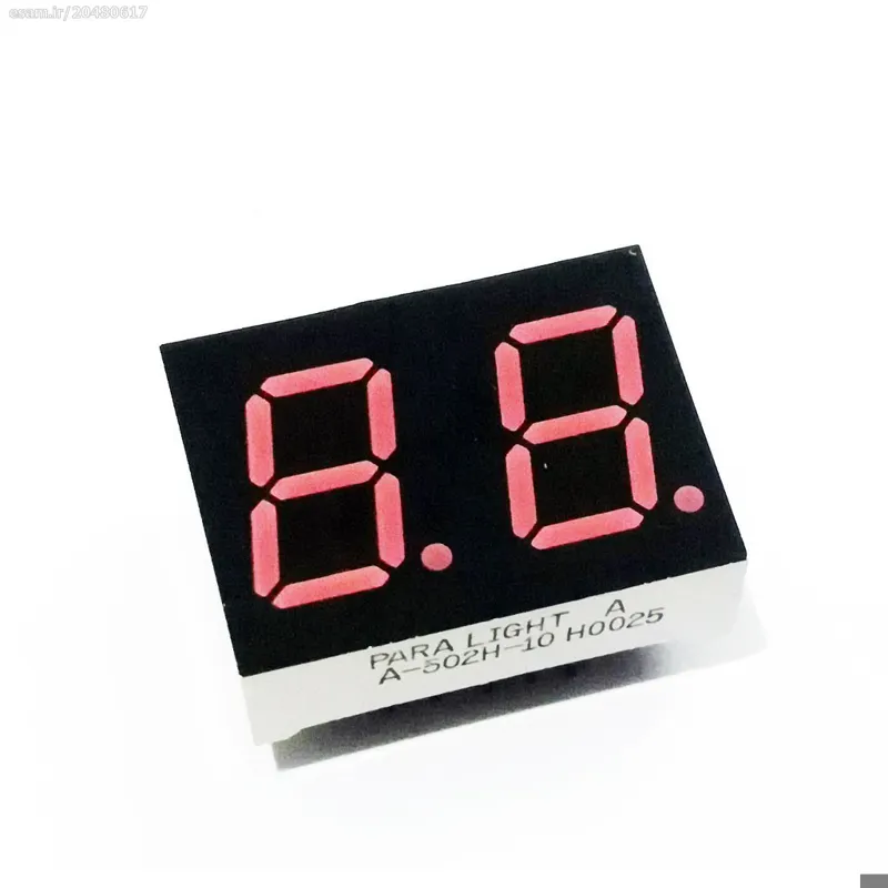 سون سگمنت 2 دیجیت قرمز - آند مشترک - سایز 0.5 اینچ