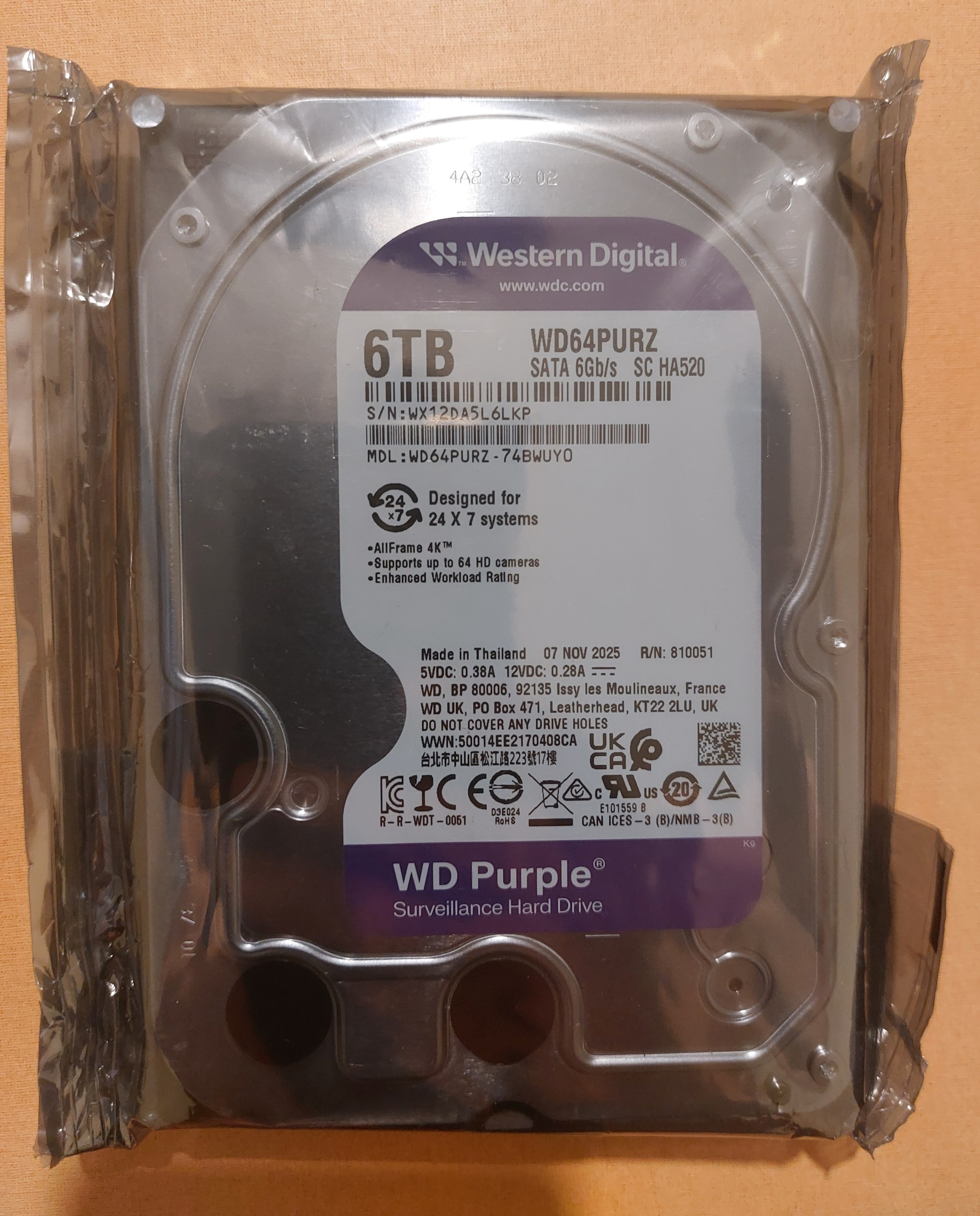 وسترن دیجیتال بنفش WD Purple 6TB