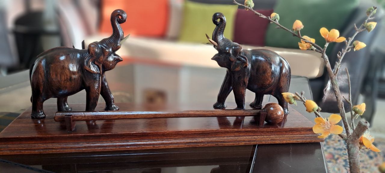 مجسمه چوبی دست ساز فیل  بدون تکرار