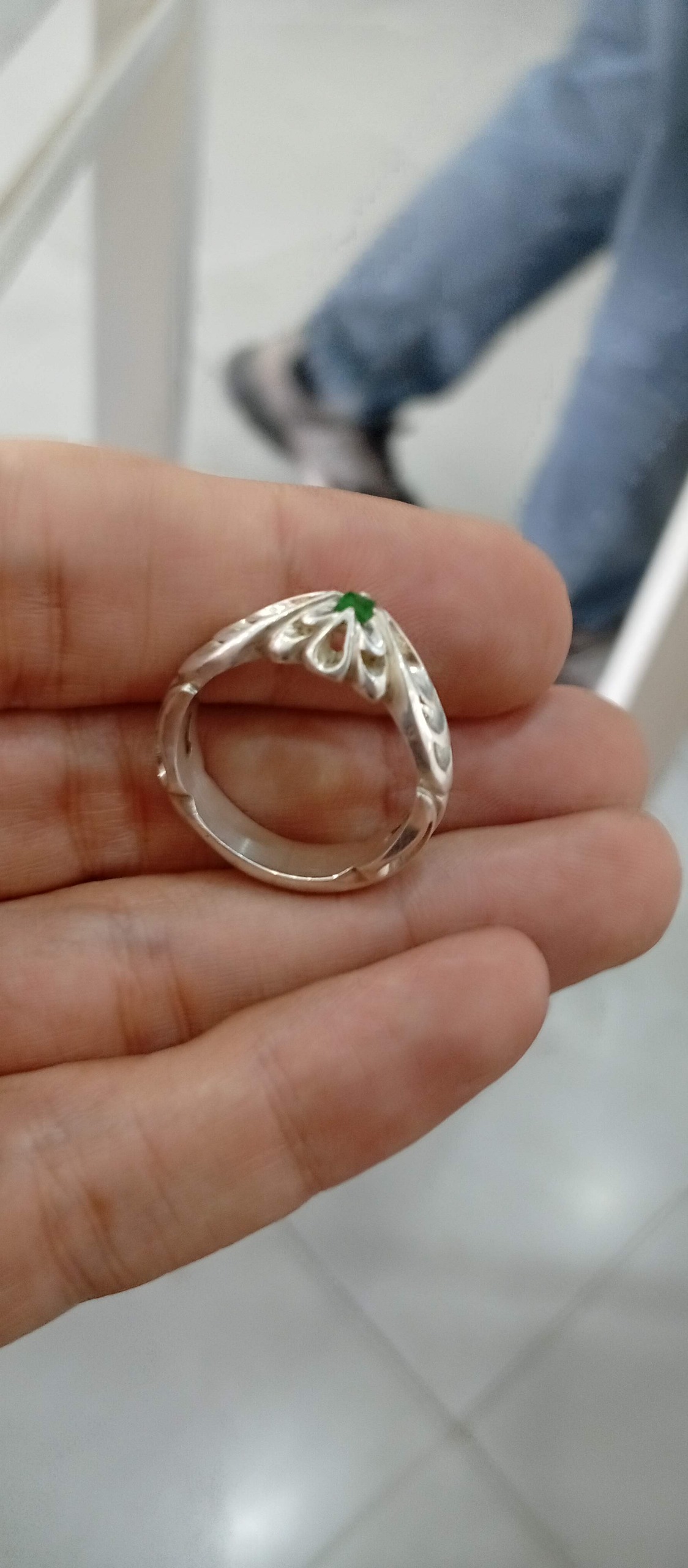 انگشتر نقره دست ساز زمرد پنجشیر