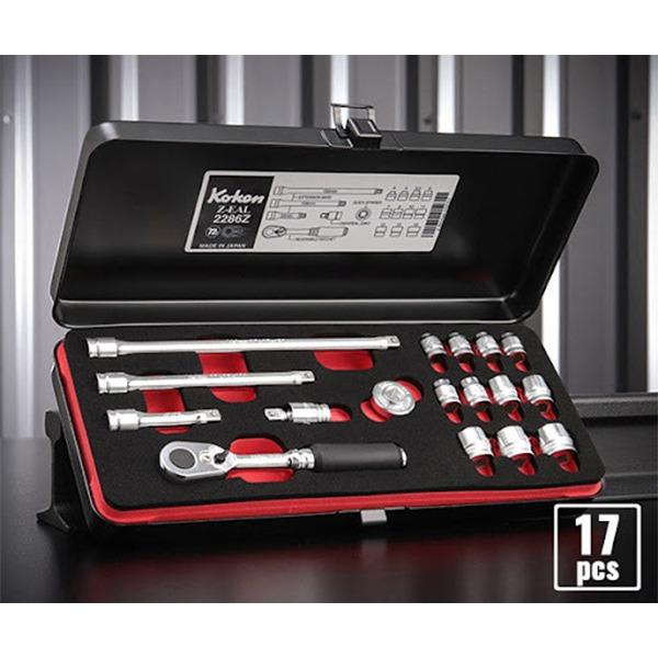 جعبه بکس کوکن مدل 2286Z درایو 1/4 اینچ 17 پارچه