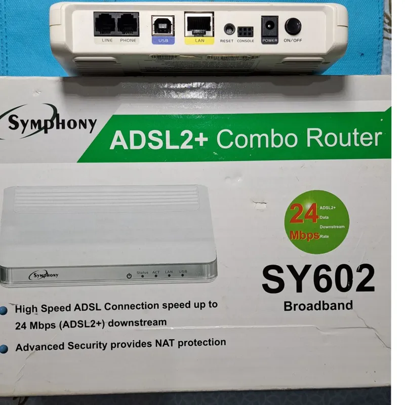 مودم ADSL2سیمفونی سالم با کارتن