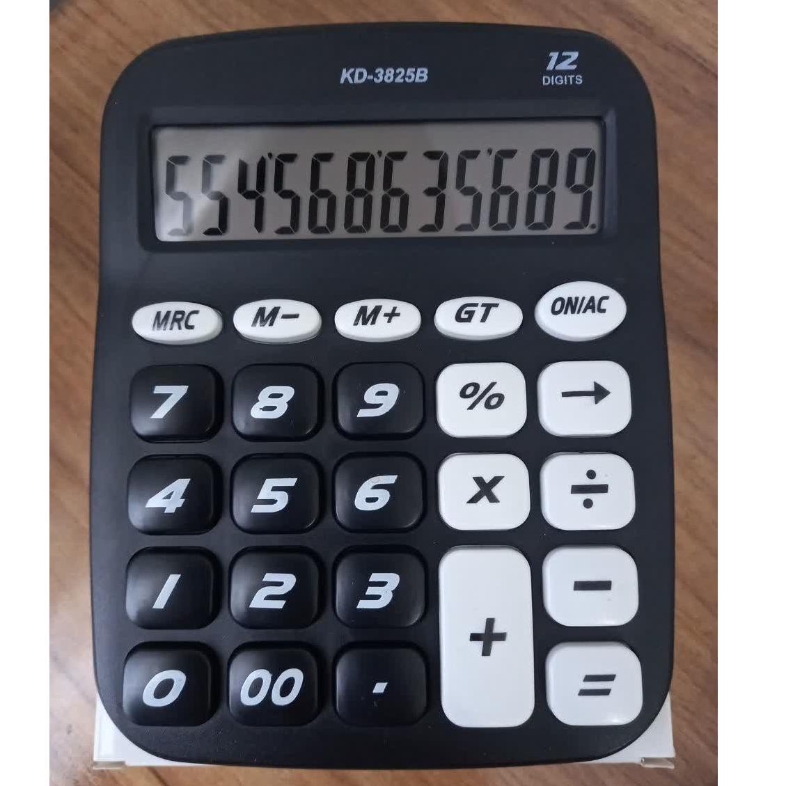 ماشین حساب KD-3825B  سالم، همراه جعبه و باتری