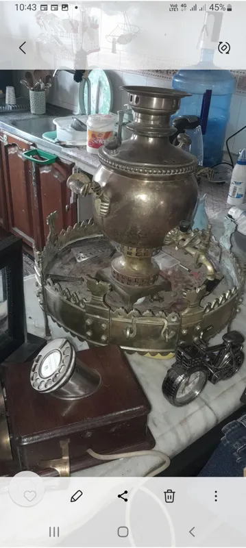 منقل کهنه با کفه مسی