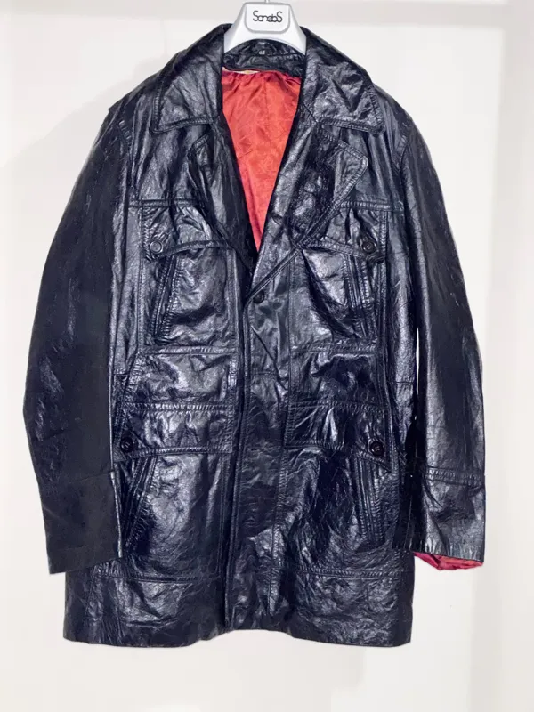 نیم پالتو چرم یقه انگلیسی