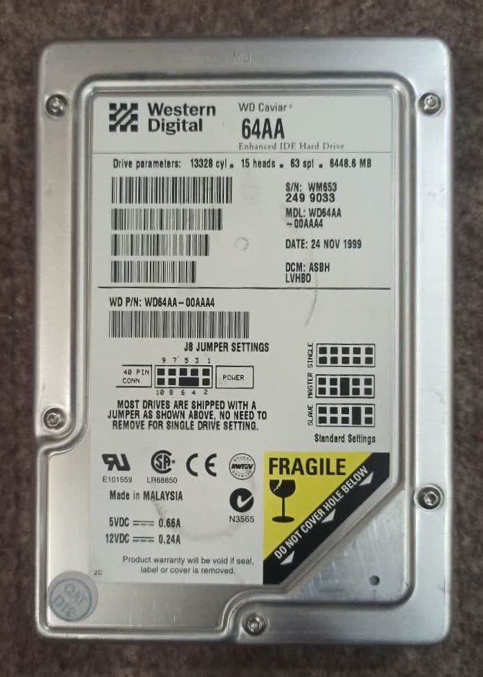 هارد قدیمی و کمیاب WESTERN DIGITAL