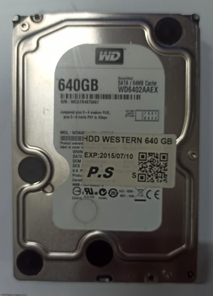 هارد وسترن 640GB