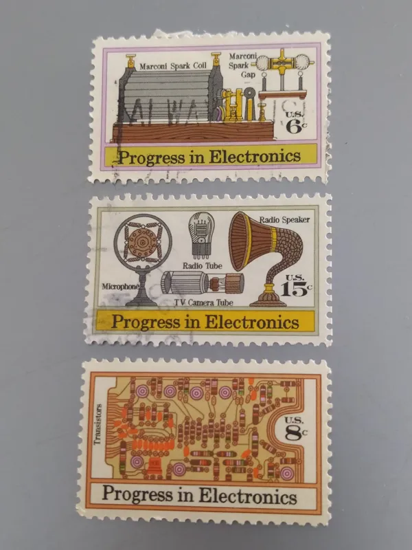 3تمبرقدیمی پیشرفت الکترونیک. آمریکا