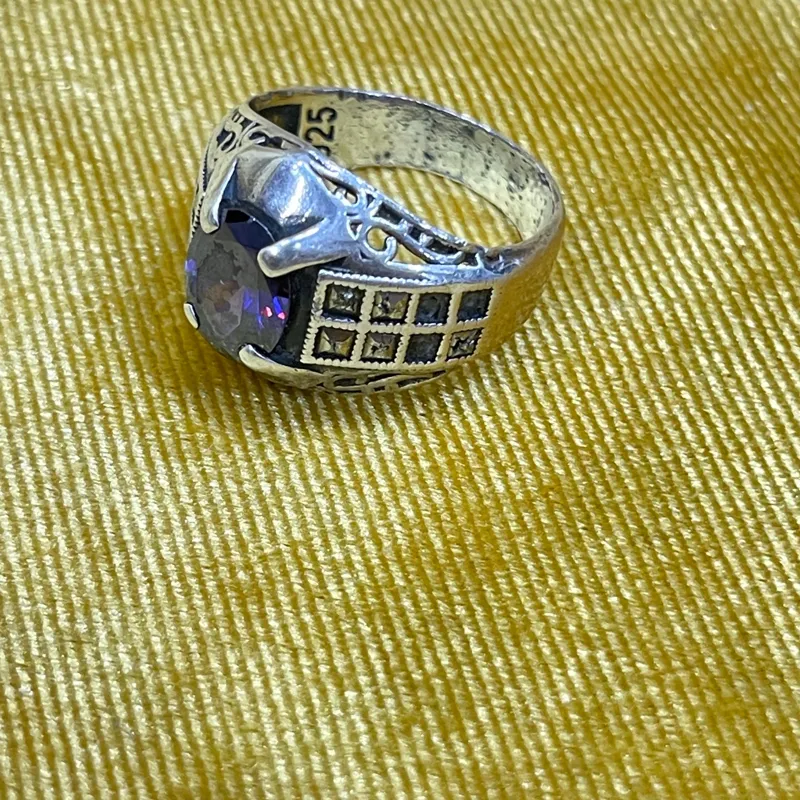 انگشتر آمیتیست رکاب نقره 925