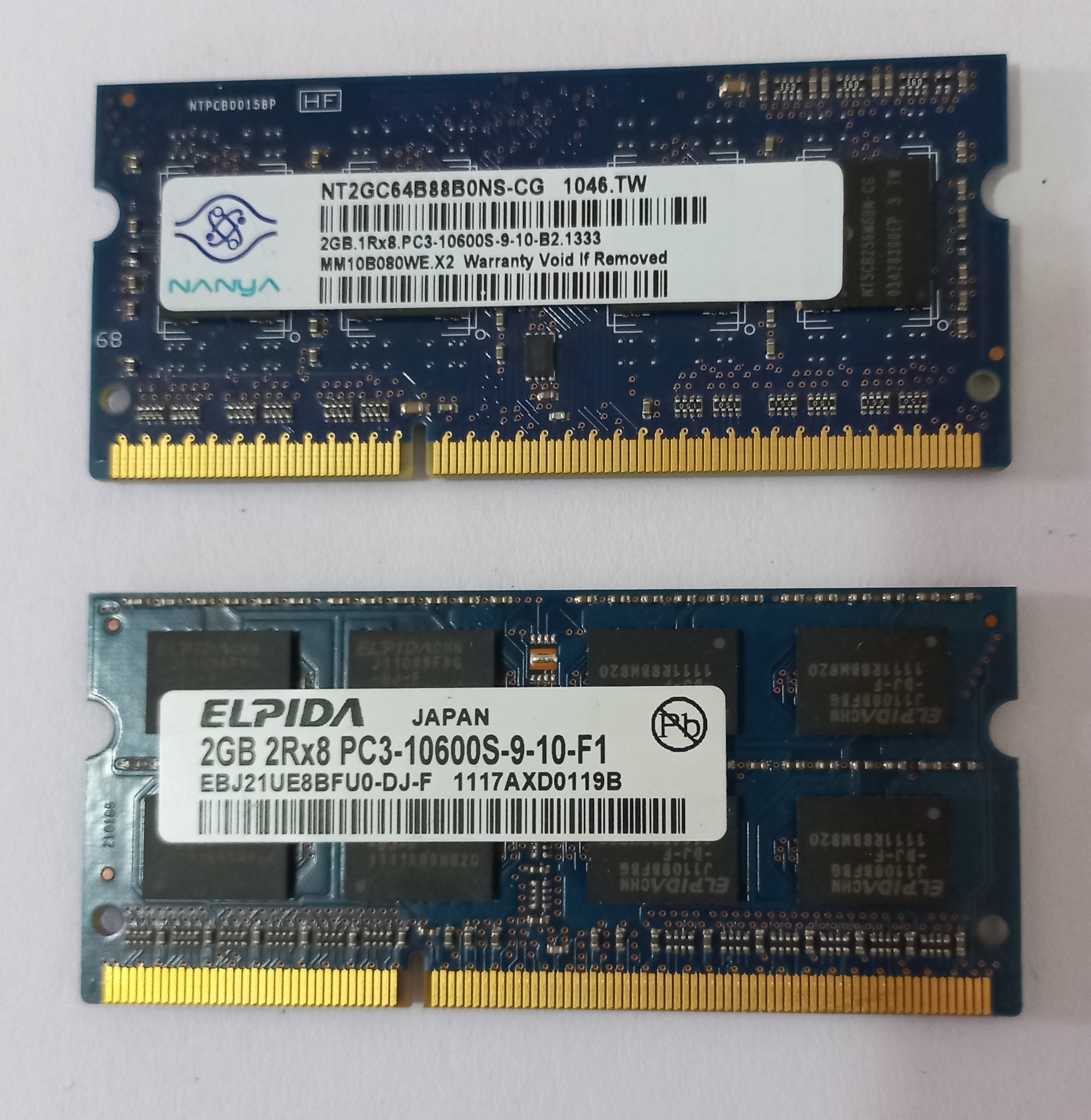 2 عدد رم لپ تاپ 2GB DDR3