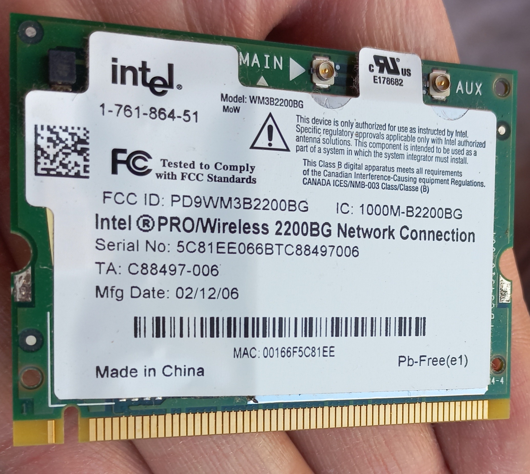 کارت وایرلس WM3B2200BG