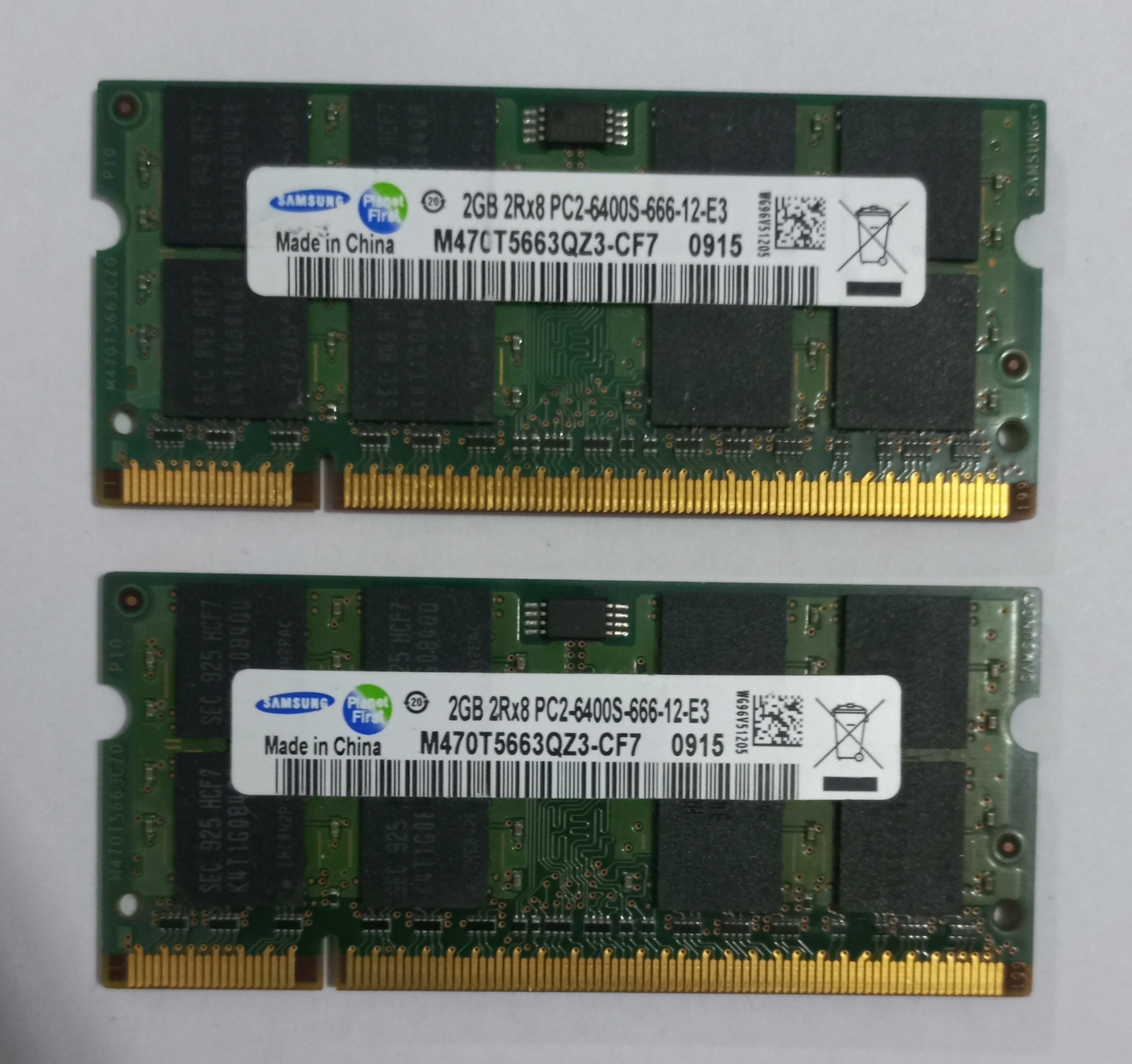 دو عدد رم لپ تاپ سامسونگ 2GB DDR2 800MHz Samsung